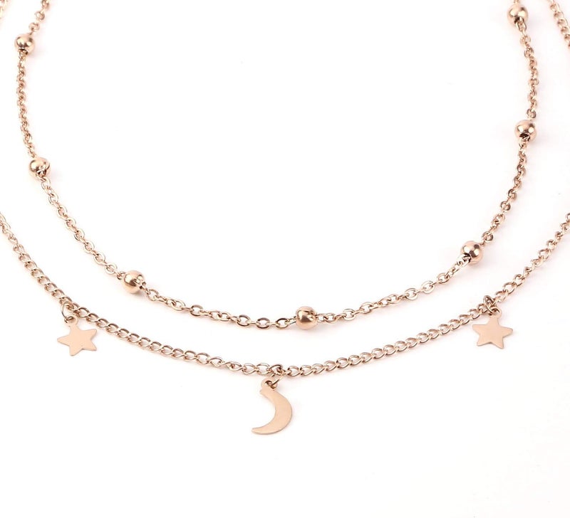 BaubleStar Star Moon Charm Necklace Layering Chain Choker for Women - Image 5